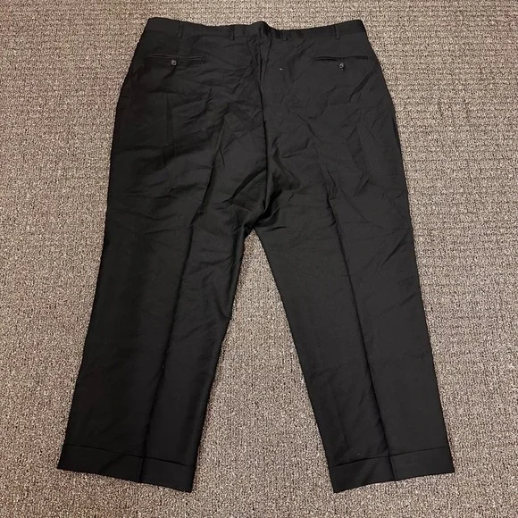 Caracciolo Napoli Marlane Dress Pants Mens Size‎ 40 Slacks Black Wool Flaw NWT